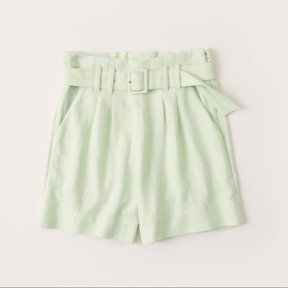 Abercrombie and Fitch ultra high rise light green shorts